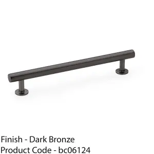 Round T Bar Pull Handle - Dark Bronze - 160mm Centres SOLID BRASS Drawer Door