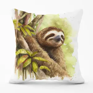 Sloth Watercolour Cushions 45cm x 45cm