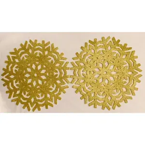 SNOWFLAKE glitter Siobhan Placemats (Set of 2) Yellow