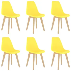 Berkfield Dining Chairs 6 pcs Yellow Plastic