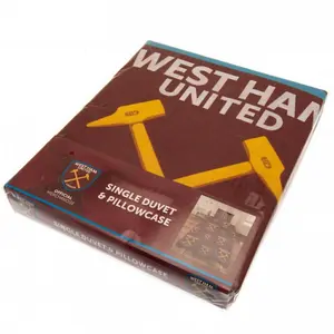 West Ham United FC Reversible Duvet Cover Set Claret Red/Sky Blue (Single)