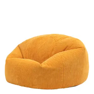 icon™ Large Bean Bag Chair adult - Kingston, Yellow Corduroy