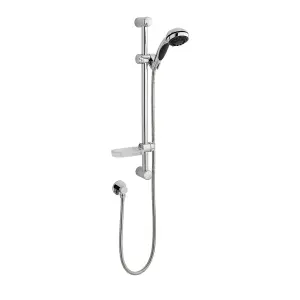 Shower Flow Slide Rail Kit With Soap Tray - 3 Mode Multi-Function Handset, Hose + Fixing Unit