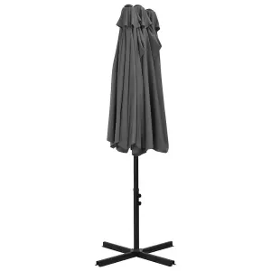 Berkfield Outdoor Parasol with Aluminium Pole 460x270 cm Anthracite