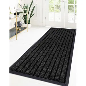 Non-Slip Indoor Outdoor Door Mat Black / Rectangle 45 x 75 cm