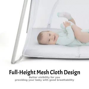 Costway Foldable Baby Crib Lightweight Mesh Toddler Activity Nursery Center