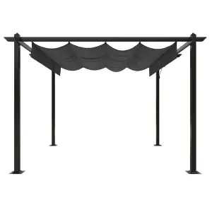 Berkfield Garden Gazebo with Retractable Roof 3x3 m Anthracite