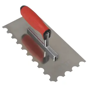 Sealey Stainless Steel 270mm Semicircle Tooth Trowel Rubber Handle Aluminium