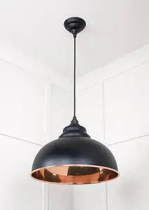 Smooth Copper Harborne Pendant in Elan Black