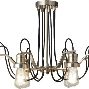 Lighting Collection Boston Satin Silver 8Lt Pendant