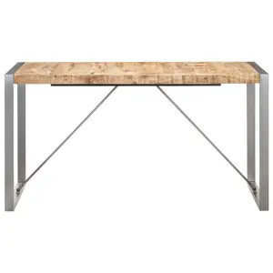 Cheyenne Dining Table Solid Wood Natural / Grey / H75 x L140 x W70cm