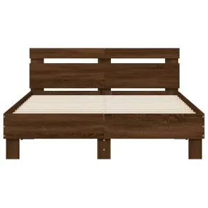 Berkfield Bed Frame without Mattress Brown Oak 120x200 cm