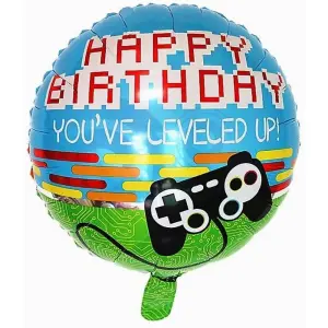 Betallic Youve Leveled Up Game Controller Birthday Foil Balloon Blue/Green/Black (One Size)