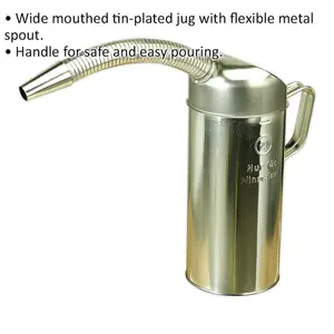 High-Quality 2 Litre Metal Measuring Jug with Flexible Spout and Pouring Handle