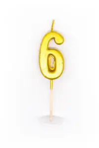 Shatchi Gold 6 Number Candle Birthday Anniversary Party Cake Decorations Topper