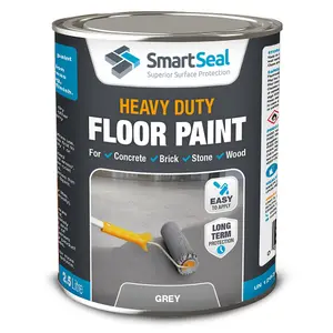 Heavy Duty Floor Paint, Grey, Premium Protection for High Traffic Areas, Anti-Slip Finish, Concrete Brick, Stone and Wood, 5L