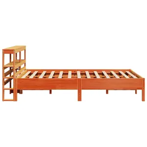 Berkfield Bed Frame without Mattress Wax Brown 150x200 cm King Size Solid Wood Pine