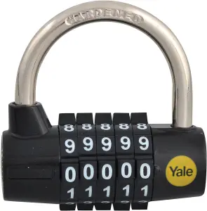 Yale Combination Padlock 48mm Black - Y160/48/123/1