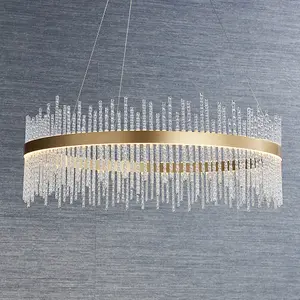 Luminosa Trapani Pendant Ceiling Light Brushed Gold Plated Finish & Clear Glass