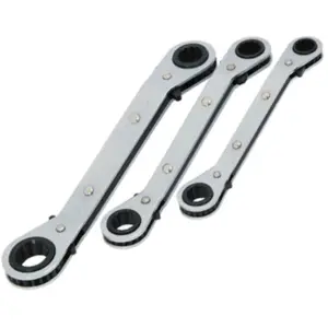 Neilsen 3pc Offset Ratchet Spanner Set Ratchet Ring Spanners Metric 10 - 17mm