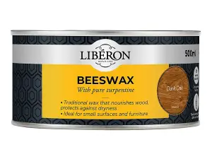 Liberon Premium Beeswax Paste for Dark Oak Furniture - 500ml Wood Care Solution