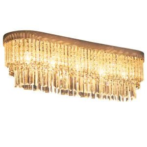 HOMCOM Raindrop Crystal Chandelier Ceiling Light for Restaurant Kitchen