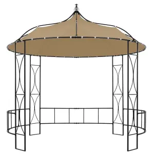 Berkfield Gazebo 300x290 cm Taupe Round