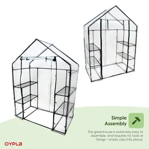 Oypla 3-Tier 4 Shelf Mini Walk-in Growhouse Garden Greenhouse