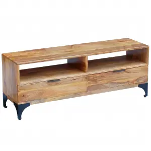 Berkfield TV Stand Mango Wood 120x35x45 cm