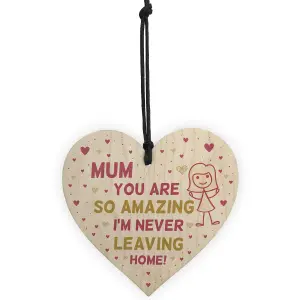 Funny Gift For Mum On Mothers Day Birthday Wooden Heart From Daughter Son Keepsake