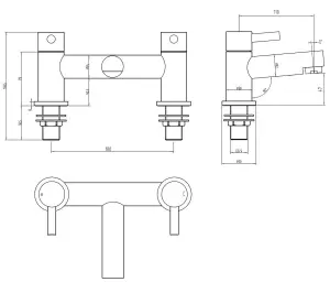 Keenware KBT-550 Perivale Contemporary Bath Mixer Tap: Chrome