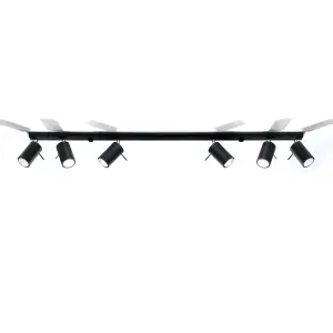 Ring Steel Black 6 Light Classic Ceiling Light