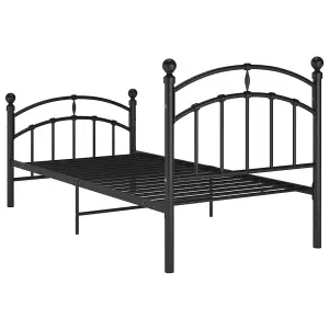 Berkfield Bed Frame Black Metal 90x200 cm