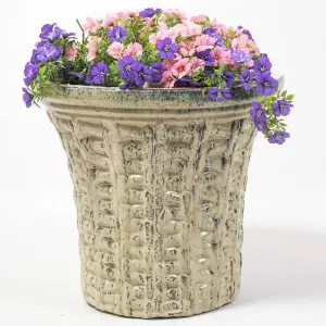 Primrose Manchester Weave Effect Glazed Ceramic Urn Garden Planter 46cm