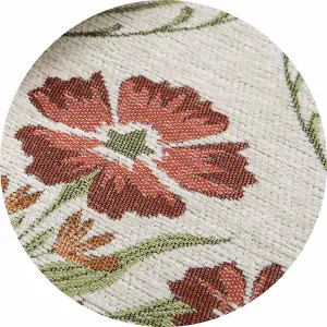 Home Curtains Vermont Chenille Floral Tapestry (ONE SIZE) Terracotta Tiebacks (PAIR)