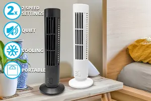 2 Speed Office Home Air Cooling Tower Fan - White