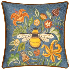 Evans Lichfield Hawthorn Bee Chenille Piped Feather Rich Cushion