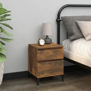 Berkfield Bedside Cabinet Smoked Oak 40x35x50 cm