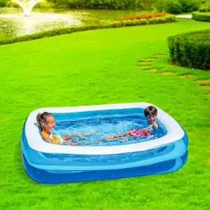 Rectangular Inflatable Swimming Pool  Family Paddling Pool for Garden Fun small