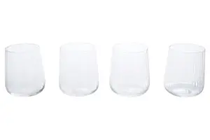 Interiors by Premier Elegant Set Of Four Small Glass Tumblers, Spacious Glass Tumblers For Kitchen, Durable Drinking Glasses