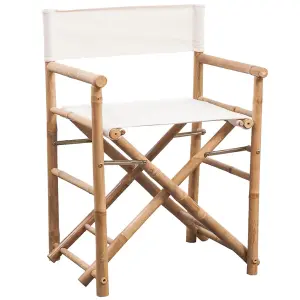 Berkfield Folding Director's Chair 2 pcs Bamboo and Canvas