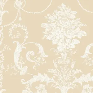 Laura Ashley Josette Linen Damask Smooth Wallpaper Sample