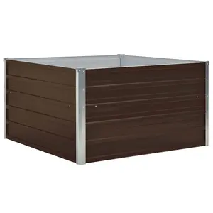 Berkfield Raised Garden Bed 100x100x45 cm Galvanised Steel Brown