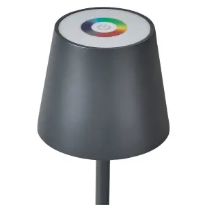 Wireless Metal Table Lamp Dark Grey VALIRA