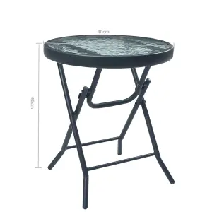 Berkfield Bistro Table Black 40x46 cm Steel and Glass