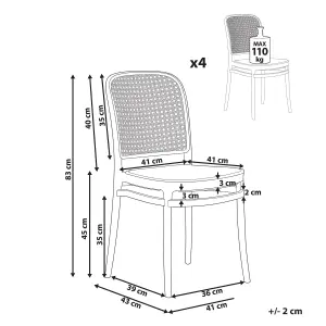 Set of 4 Dining Chairs PLOSE Beige