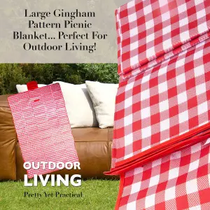 Red Oxford Picnic Blanket - Waterproof Gingham - Summit