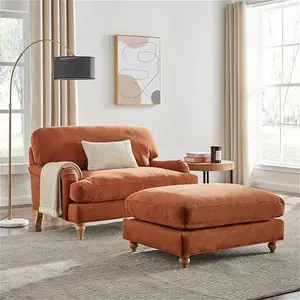 DUSK Hampshire Loveseat - Burnt Orange - Velvet