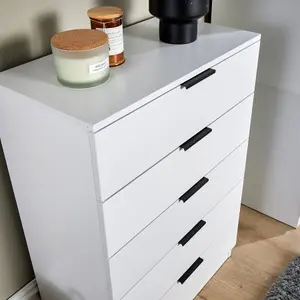 Home Source Phoenix Chest 5 Drawers White