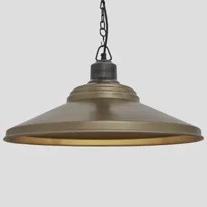 Industville Brooklyn Giant Step Pendant, 18 Inch, Brass, Pewter Chain Holder